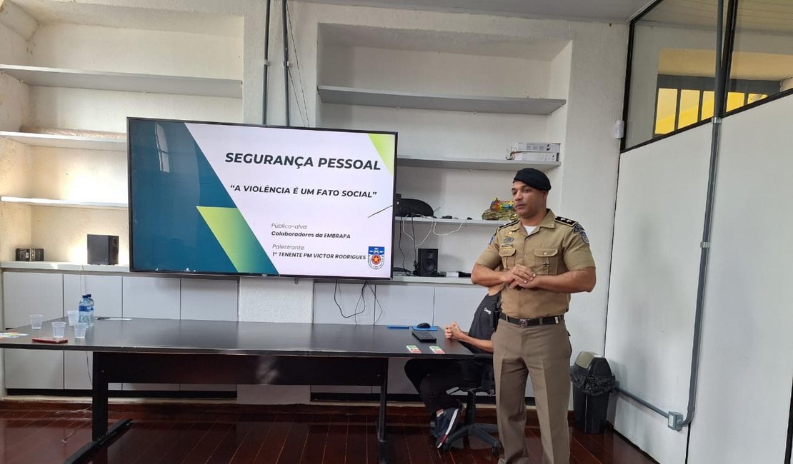 Oficial da Polícia Militar ministra palestra na Empresa Brasileira de Pesquisa Agropecuária