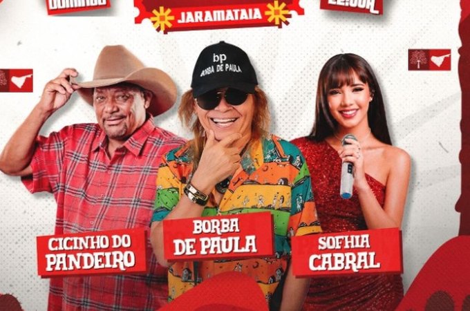 Povoado São Pedro, em Jaramataia, terá shows de ﻿Cicinho do Pandeiro, Borba de Paula e Sofhia Cabral