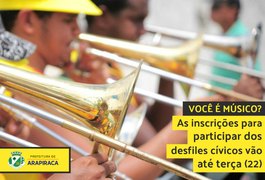 Arapiraca abre credenciamento de músicos para desfiles de 7 de Setembro