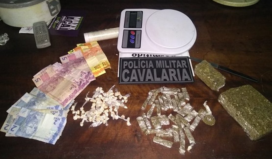 Casal é preso suspeito de tráfico de drogas no bairro Baixa Grande, em Arapiraca