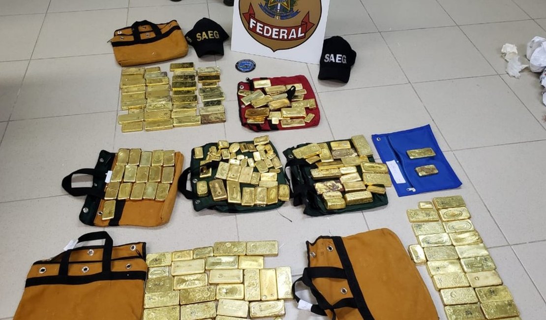 Polícia apreende 111 kg de ouro e avião no aeroporto de Goiânia