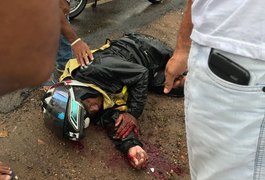 Motociclista fica gravemente ferido em colisão com carro de passeio em Palmeira dos índios