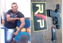 Radiopatrulha prende homem com arma de fogo no bairro Planalto em Arapiraca