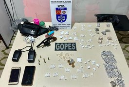 PM-AL apreende arma, drogas e munições e recupera produtos de furto no interior de Alagoas