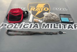 Raio Comando prende suspeito baleado com drogas após perseguição na orla lagunar