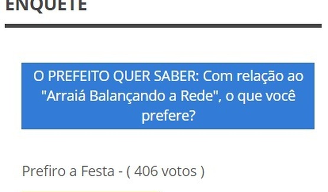 Prefeito manda população decidir em enquete se quer “São João” ou “ambulância”
