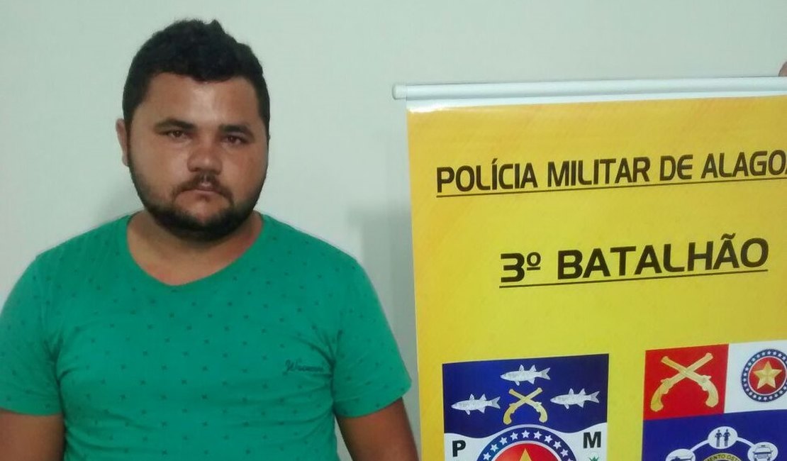 Jovem é detido suspeito de agressão, ameaça e porte ilegal de arma de fogo