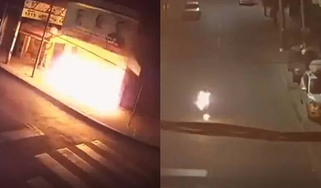 Homem pega fogo ao tentar incendiar prédio