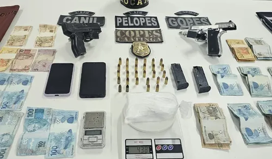 Operação policial apreende cocaína, arma e R$ 10 mil no Sertão de Alagoas; um homem é preso
