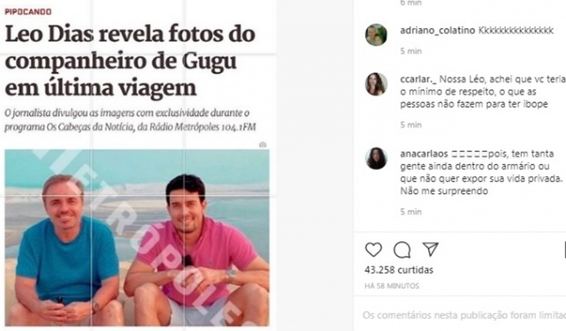 Leo Dias revela fotos do companheiro de Gugu em última viagem