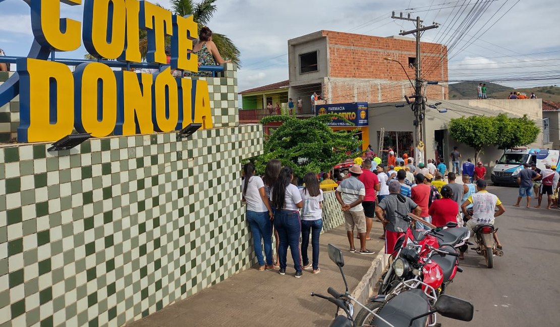 Homem sofre descarga elétrica ao encostar em fio de alta tensão enquanto pintava loja em Coité do Nóia