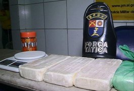 Tabletes de cocaína no valor de R$ 250 mil são apreendidos em Maceió