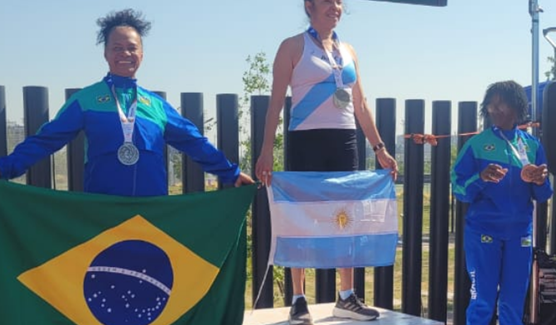 Arapiraquense Carminha conquista medalha de prata no Sul-Americano de Atletismo Master, em Santiago, no Chile
