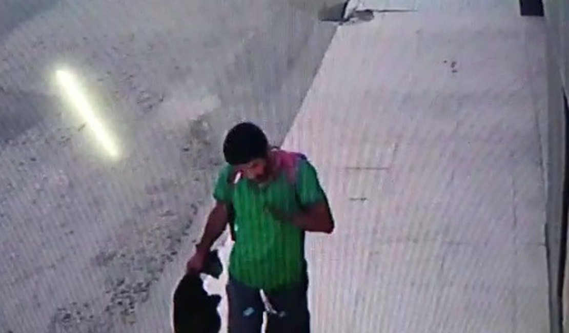 Câmera flagra homem furtando hidrômetros de residências no bairro São Luiz, em Arapiraca; Assista