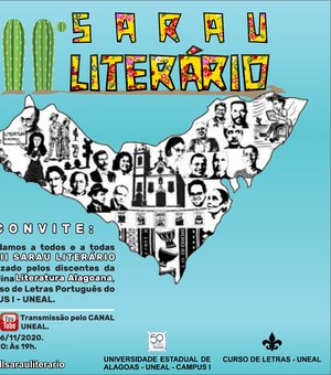 Organizado pela Uneal, Sarau Literário será realizado no dia 26 de novembro