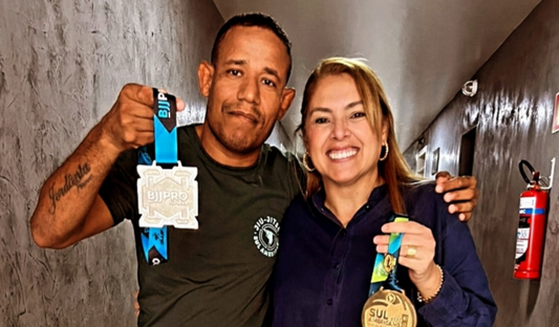 Alexandre Negão é recebido por vice-prefeita em Palmeira dos Índios após conquistas importantes fora do estado