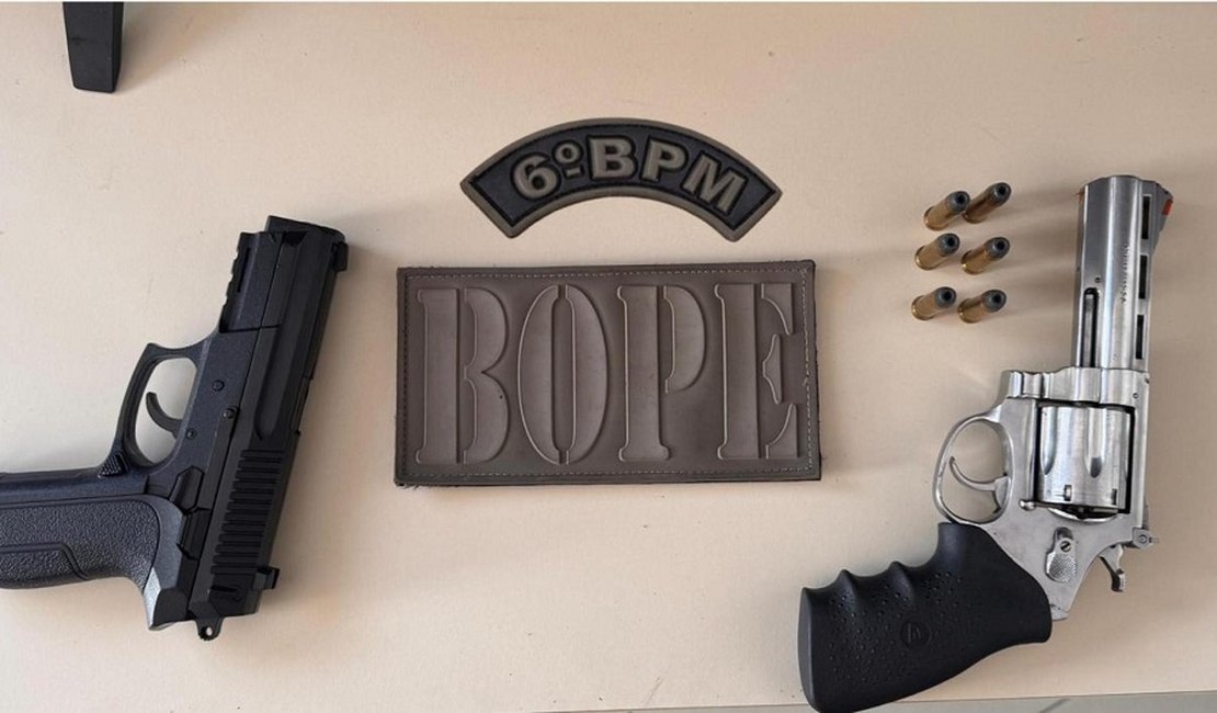 PM apreende armas em operações nas cidades de Maragogi e Penedo