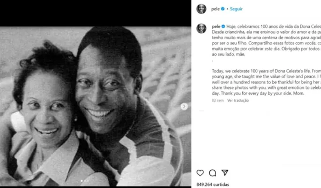 Mãe de Pelé, D. Celeste Arantes, morre aos 101 anos