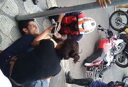 Motociclista fica ferido em colisão no Parque Ceci Cunha em Arapiraca