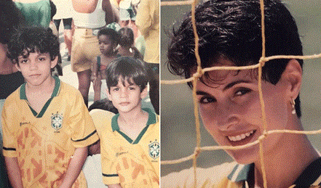 Túlio Gadêlha faz TBT de Copa do Mundo de 94 com Fátima Bernardes: 'Muito gata'