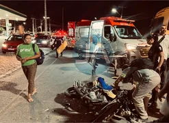 Homem fica ferido em colisão entre caminhão baú e motocicleta, na AL 115, em Arapiraca