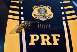 Homem é preso pela Polícia Rodoviária Federal por porte ilegal de arma em Palmeira dos Índios/AL