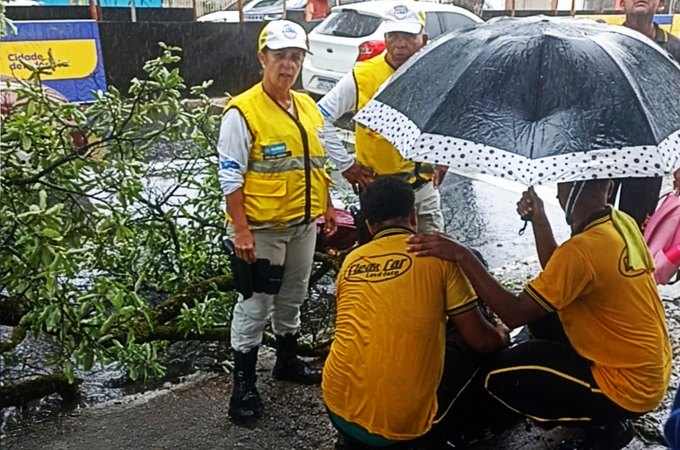 Agentes do Ronda no Bairro socorrem jovem atingida por queda de galho de árvore na Pajuçara