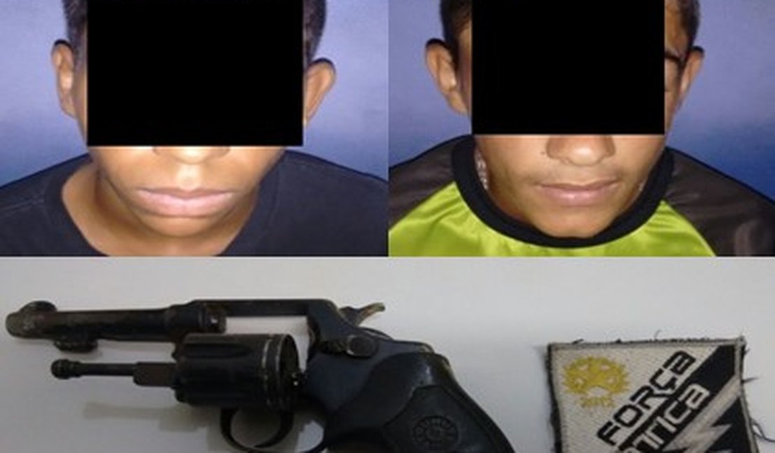 Menores são apreendidos com arma de fogo após perseguição na tarde deste sábado em Arapiraca