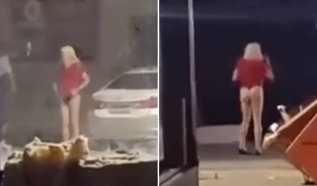 Investigação continua: Usando calcinha preta, blusa vermelha e peruca, pastor é flagrado novamente nas ruas