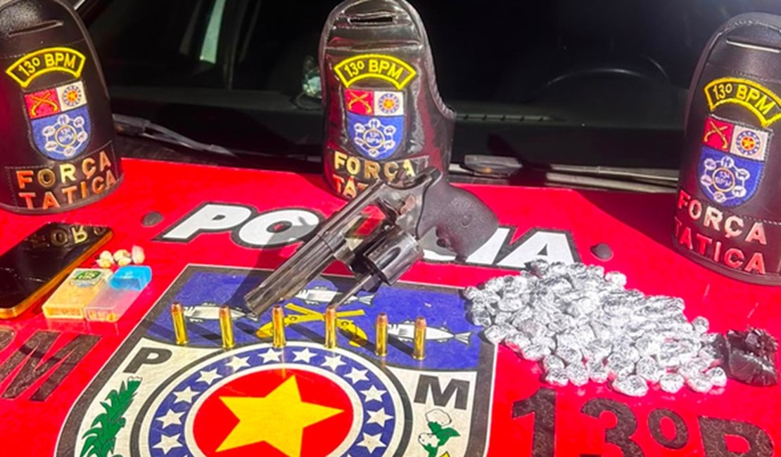 Força Tática do 13° BPM prende homem por tráfico de drogas na Grota do Rafael