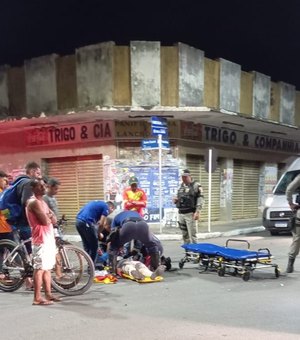 Motociclista fica ferido após ser atingido por veículo de passeio, em Arapiraca