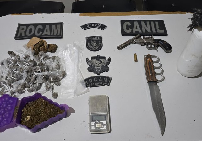 Ex-reeducando, com tornozeleira eletrônica, é preso ao ser flagrado com arma e drogas, em Girau do Ponciano