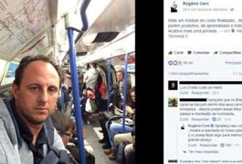Ex-goleiro Rogério Ceni rebate internauta que criticou postagem no Facebook