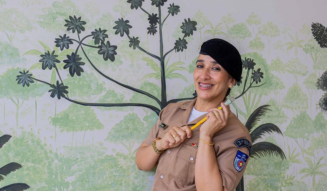Militar do 3º BPM de Arapiraca dá cores aos sentimentos por meio da pintura