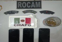 Rocam prende jovens por tráfico e consumo de drogas, em Arapiraca