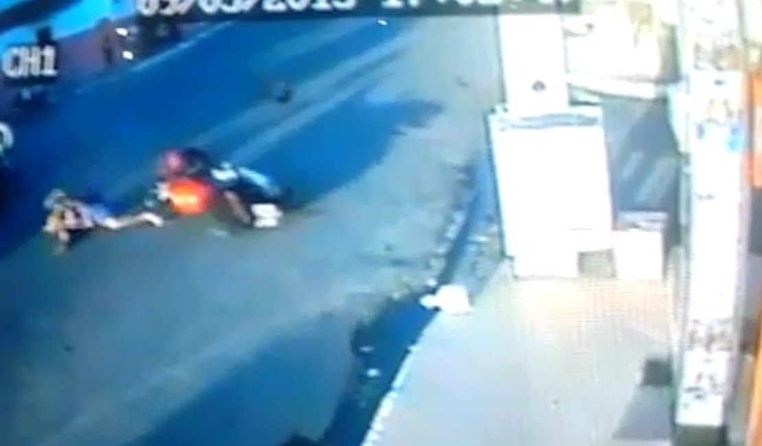 Câmeras de segurança registram acidente em avenida movimentada de Girau do Ponciano