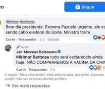 'Não compraremos a vacina da China', diz Bolsonaro em rede social