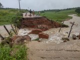 Vídeo mostra estrada destruída por rompimento de barragens na zona rural de Arapiraca