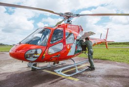 Helicóptero do SAMU transporta de Fortaleza para Alagoas caminhoneiro vítima de acidente