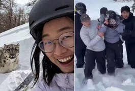 Revelada a selfie de turista antes de ser atacada por leopardo-das-neves