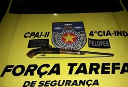 Pelopes e Força Tática prendem homem com espingarda em Capela