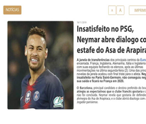 Suposto hacker invade site do Asa e posta matéria que Neymar estaria sendo sondado pelo clube