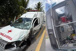 Três vítimas seguem internadas após colisão entre ônibus e ambulância na BR-316, em Maribondo