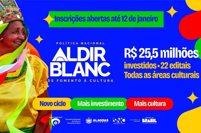 Secult anuncia live para orientar inscrições dos editais do Ciclo 2 da PNAB em Alagoas