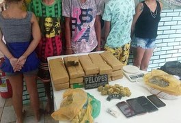 Polícia prende quatro e apreende dois menores e drogas em União dos Palmares