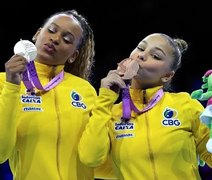 Rebeca Andrade Flávia Saraiva fazem história com prata e bronze no solo do ﻿campeonato mundial