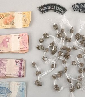 Homem de 25 anos é preso por tráfico de drogas no Centro de Arapiraca