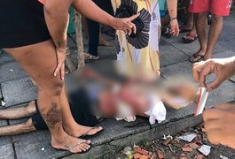 Duas pessoas esfaqueadas são socorridas pela Ronda de Bairro, em Maceió