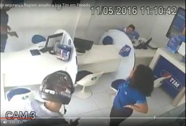 Vídeo: Câmeras de segurança flagram assalto a loja Tim de Penedo