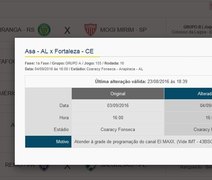 Para atender pedido de TV, CBF altera data da partida entre ASA e Fortaleza